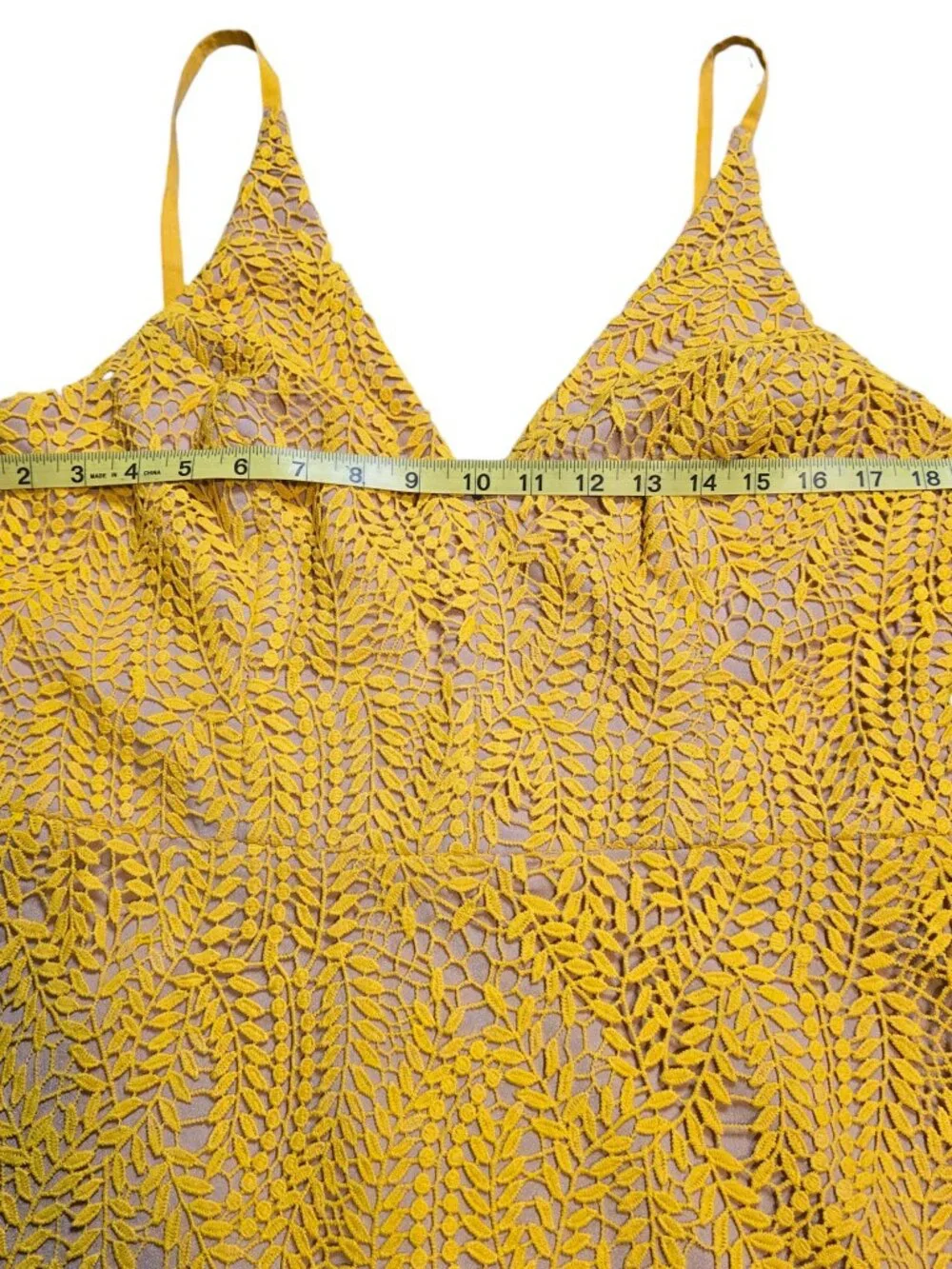 Dress The Population Yellow Crochet Lace Dress XXL EUC - Picture 3 of 10